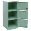 Casier HWC-P63, casier coffre-fort armoire à casiers 3 portes, 90x38x45cm acier- vert menthe
