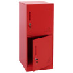 Armoire à casiers HWC-P63, armoire à casiers sécurisés, armoire à casiers 2 portes, 90 x 38 x 45 cm, acier- rouge
