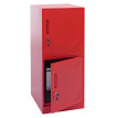 Armoire à casiers HWC-P63, armoire à casiers sécurisés, armoire à casiers 2 portes, 90 x 38 x 45 cm, acier- rouge