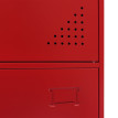 Armoire à casiers HWC-P63, armoire à casiers sécurisés, armoire à casiers 2 portes, 90 x 38 x 45 cm, acier- rouge