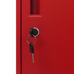 Armoire à casiers HWC-P63, armoire à casiers sécurisés, armoire à casiers 2 portes, 90 x 38 x 45 cm, acier- rouge
