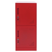 Armoire à casiers HWC-P63, armoire à casiers sécurisés, armoire à casiers 2 portes, 90 x 38 x 45 cm, acier- rouge
