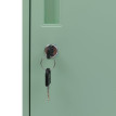 Armoire à casiers HWC-P63, armoire à casiers, armoire à casiers 2 portes, 90 x 38 x 45 cm, acier- vert menthe