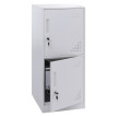 Armoire à casiers HWC-P63, armoire à casiers, armoire à casiers 2 portes, 90 x 38 x 45 cm, acier- blanc