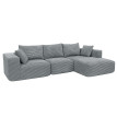 Ensemble canapé HWC-P20, canapé 3 places Canapé lounge, tissu/textile Velours (370 g/m2) Surface de couchage à droite- g