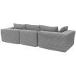 Ensemble canapé HWC-P20, canapé 3 places Canapé lounge, tissu/textile Velours (370 g/m2) Surface de couchage à droite- g