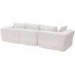 Ensemble canapé HWC-P20, canapé 3 places, tissu/cord (370 g/m2), surface de couchage à droite- blanc