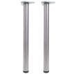 Lot de 2 pieds de table HWC-H36, pour bureau, pied de table à manger, piètement de table, 73 cm, aspect acier inoxydable