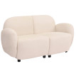 Ensemble de salon HWC-P33, canapé 2 places, 2 fauteuils, tissu/textile chenille (330 g/m2) Oeko-Tex- crème