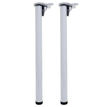 Lot de 2 pieds de table HWC-H34, pour bureau, pied de table à manger, structure de table, pliable 72 cm- blanc