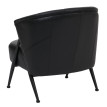 Fauteuil HWC-P30, fauteuil rembourré/cocktail/club Lounge Chair Vintage Retro Industrial Métal Simili cuir- noir