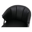 Fauteuil HWC-P30, fauteuil rembourré/cocktail/club Lounge Chair Vintage Retro Industrial Métal Simili cuir- noir