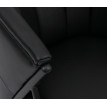 Fauteuil HWC-P30, fauteuil rembourré/cocktail/club Lounge Chair Vintage Retro Industrial Métal Simili cuir- noir