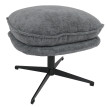 Tabouret rembourré HWC-P32, tabouret/repose-pieds repose-pieds ottomane tissu/textile chenille (370 g/m2)- gris