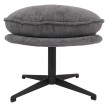 Tabouret rembourré HWC-P32, tabouret/repose-pieds repose-pieds ottomane tissu/textile chenille (370 g/m2)- gris
