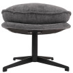Tabouret rembourré HWC-P32, tabouret/repose-pieds repose-pieds ottomane tissu/textile chenille (370 g/m2)- gris