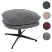 Tabouret rembourré HWC-P32, tabouret/repose-pieds repose-pieds ottomane tissu/textile chenille (370 g/m2)- gris