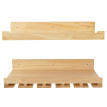 Lot de 2 casiers à vin HWC-P22, porte-verres/bouteilles Bar mural pour 6 bouteilles/15 verres Bois certifié MVG 61 x 28