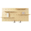 Panneau mural HWC-P24, décoration murale et étagère modulaire perforée 100x50 cm FSC- couleur naturelle