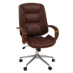 Chaise de bureau HWC-O83, chaise pivotante, fauteuil de direction, similicuir (280 g/m2) Bois courbé certifié MVG Aspect
