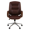 Chaise de bureau HWC-O83, chaise pivotante, fauteuil de direction, similicuir (280 g/m2) Bois courbé certifié MVG Aspect