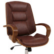 Chaise de bureau HWC-O83, chaise pivotante, fauteuil de direction, similicuir (280 g/m2) Bois courbé certifié MVG Aspect