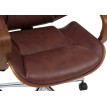 Chaise de bureau HWC-O83, chaise pivotante, fauteuil de direction, similicuir (280 g/m2) Bois courbé certifié MVG Aspect