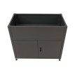 Jardinière sur pied HWC-O85, jardinière métallique sur pied, bac à fleurs, espace de rangement, métal 33 kg 91 x 101 x 5