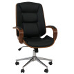 Chaise de bureau HWC-O83, chaise pivotante, fauteuil de direction, similicuir (280 g/m2) Bois courbé certifié MVG Aspect