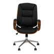 Chaise de bureau HWC-O83, chaise pivotante, fauteuil de direction, similicuir (280 g/m2) Bois courbé certifié MVG Aspect