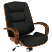 Chaise de bureau HWC-O83, chaise pivotante, fauteuil de direction, similicuir (280 g/m2) Bois courbé certifié MVG Aspect