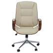 Chaise de bureau HWC-O83, chaise pivotante, fauteuil de direction, similicuir (280 g/m2) Bois courbé certifié MVG Aspect