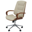 Chaise de bureau HWC-O83, chaise pivotante, fauteuil de direction, similicuir (280 g/m2) Bois courbé certifié MVG Aspect