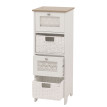 Commode HWC-O75, meuble à tiroirs, 4 tiroirs Tiroirs à paniers Bois Mélamine 82x30x30cm- blanc naturel