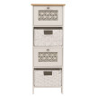 Commode HWC-O75, meuble à tiroirs, 4 tiroirs Tiroirs à paniers Bois Mélamine 82x30x30cm- blanc naturel