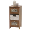 Commode HWC-O75, meuble à tiroirs, 3 tiroirs, tiroirs à paniers, bois mélaminé 63x30x30cm- marron