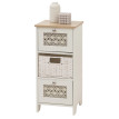 Commode HWC-O75, meuble à tiroirs, 3 tiroirs, tiroirs paniers, bois mélaminé 63x30x30cm- blanc naturel