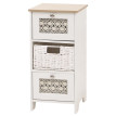Commode HWC-O75, meuble à tiroirs, 3 tiroirs, tiroirs paniers, bois mélaminé 63x30x30cm- blanc naturel