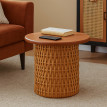 Table d'appoint HWC-P15, table basse/table de salon, table de salon, table pour plantes, table, bois d'acajou, rotin, ro
