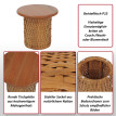 Table d'appoint HWC-P15, table basse/table de salon, table de salon, table pour plantes, table, bois d'acajou, rotin, ro