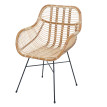 Chaise de salle à manger HWC-P17, chaise de cuisine Chaise en osier Fauteuil en rotin Chaise en rotin Chaise, Kubu Rotin