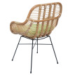 Chaise de salle à manger HWC-P17, chaise de cuisine Chaise en osier Fauteuil en rotin Chaise en rotin Chaise, Kubu Rotin