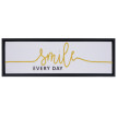 Lot de 4 tableaux muraux HWC-N96, décoration murale cadres photo citations Smile Home, bois toile 15x45cm