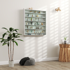 Vitrine murale 6 étagères ANADIA blanche