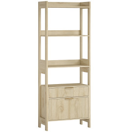 Bibliothèque étagère avec tiroirs COVILHA bois naturel