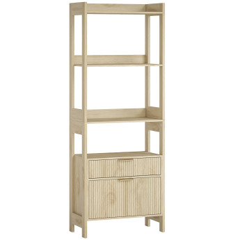 Bibliothèque étagère avec tiroirs COVILHA bois naturel