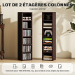 Lot de 2 étagères colonnes ALMADA aspect bois marron