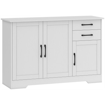 Buffet contemporain avec tiroirs et placards ESTREMOZ blanc&nbsp;