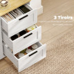 Buffet 2 portes avec tiroirs FELGUEIRAS blanc et effet bois clair