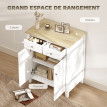 Buffet 2 portes avec tiroirs FREAMUNDE blanc et aspect bois clair